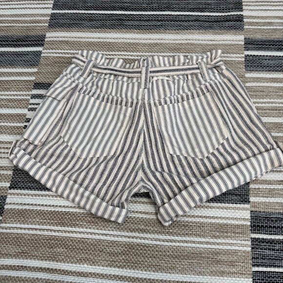 Free People One Harriet Striped Shorts Pockets Relaxed Fit Tan Black Size Large - Picture 7 of 14
